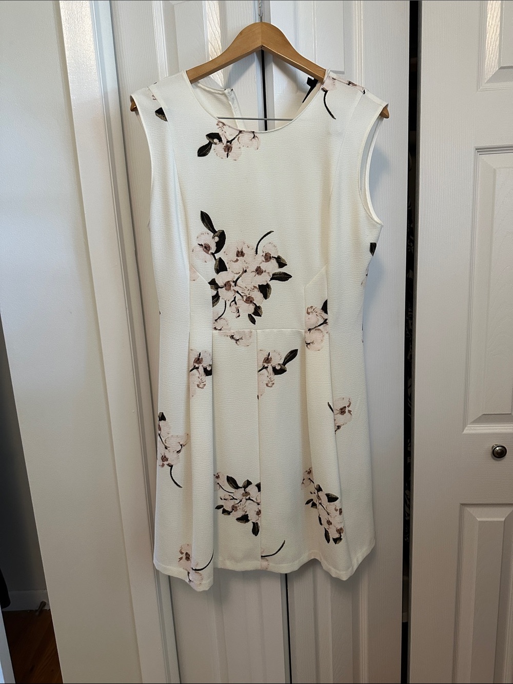 Dynamite White Floral Fit-and-Flare Dress